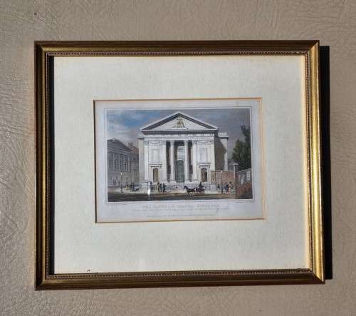 ANTIQUE 1820S SHEPHERD DESIGN AND BARBER ENGRAVED PRINT WITH SOME HAND COLOURING  CATHOLIC CHAPAL