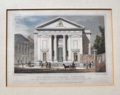 ANTIQUE 1820S SHEPHERD DESIGN AND BARBER ENGRAVED PRINT WITH SOME HAND COLOURING  CATHOLIC CHAPAL