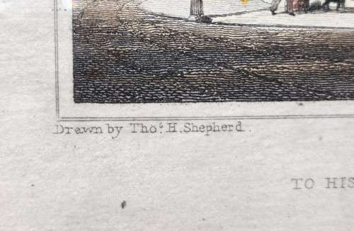 ANTIQUE 1820S SHEPHERD DESIGN AND BARBER ENGRAVED PRINT WITH SOME HAND COLOURING  CATHOLIC CHAPAL