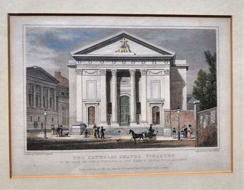 ANTIQUE 1820S SHEPHERD DESIGN AND BARBER ENGRAVED PRINT WITH SOME HAND COLOURING  CATHOLIC CHAPAL