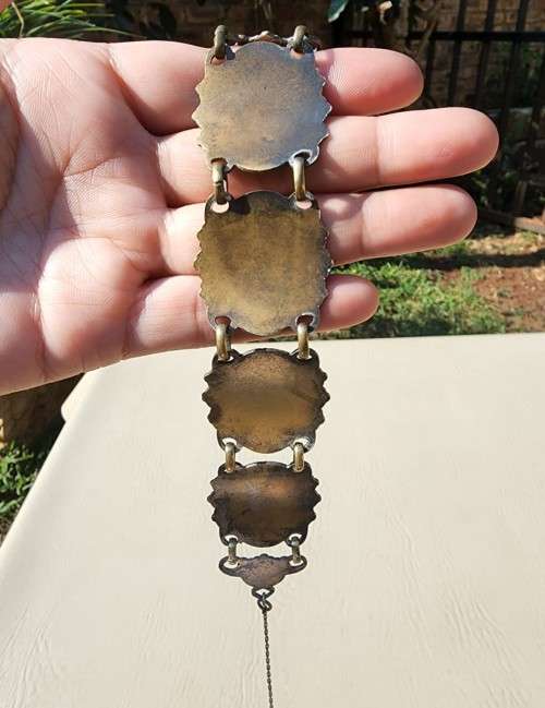 VINTAGE 1950S DON QUIXOTE MEDIEVAL KNIGHT AND GLADIATOR EMBOSSED BRASS CUFF BRACELET