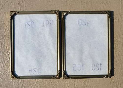 BATCH OF TWELVE (12) BRASS COLOURED METAL DESK PHOTO FRAMES