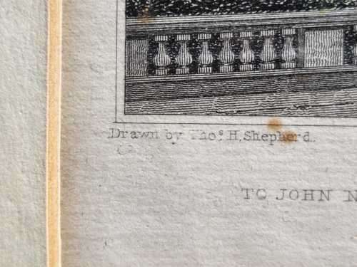 CUMBERLAND TERRACE ANTIQUE 1820S SHEPHERD DESIGN AND TINGLE ENGRAVING WITH SOME HAND COLOURING