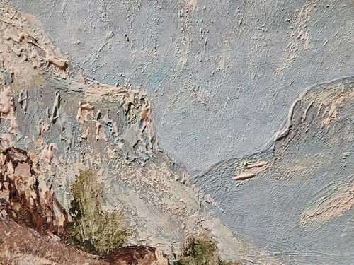 MOUNTAIN PASS 1980 ORIGINAL OIL PAINTING BY M DE JAGER (SA ARTIST)