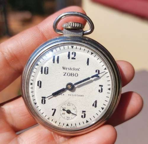 VINTAGE WESTCLOX 1962 ZOBO POCKET WATCH  STILL WORKING
