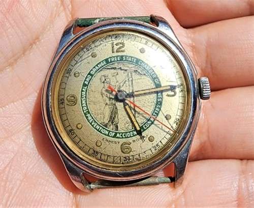 EXTREMELY RARE ERNEST BOREL TRANSVAAL AND ORANGE FREE STATE CHAMBER OF MINES WATCH ISSUED TO A H REX