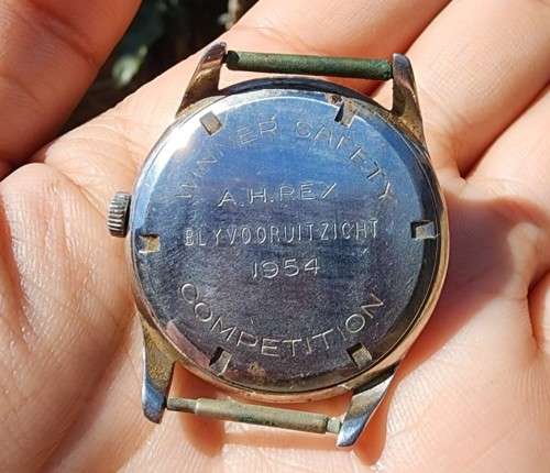 EXTREMELY RARE ERNEST BOREL TRANSVAAL AND ORANGE FREE STATE CHAMBER OF MINES WATCH ISSUED TO A H REX