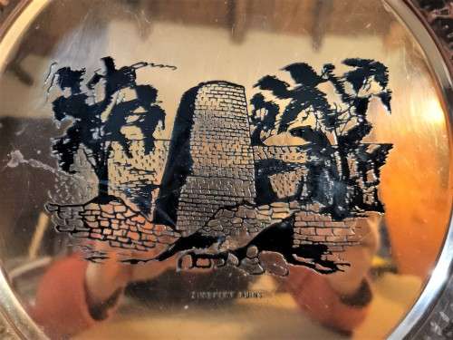 ZIMBABWE RUINS VINTAGE COPPER TRAY - HEAVY MADE IN OLD RHODESIA BEFORE 1980