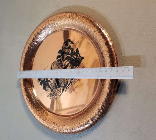 ZIMBABWE RUINS VINTAGE COPPER TRAY - HEAVY MADE IN OLD RHODESIA BEFORE 1980