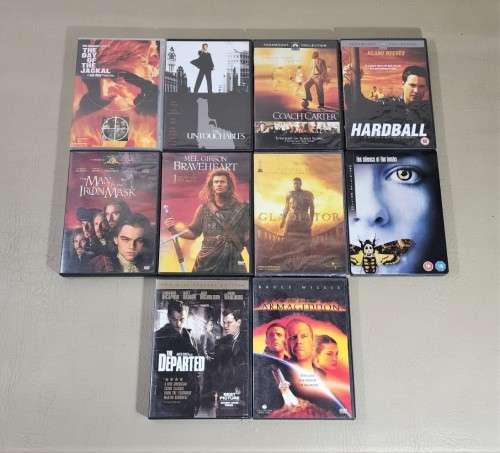 ACTION FIGHTING DRAMA AND MURDER! A LARGE GROUP OF 10 DVDS INCLUDES SILENCE OF LAMBS DEF ED