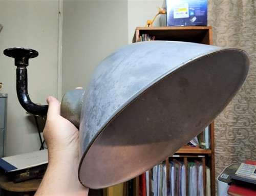 LARGE VINTAGE METAL INDUSTRIAL STYLE FACTORY LAMP SHADE