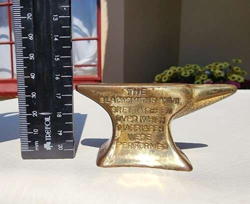 SMALL BRASS BLACKSMITHS WEDDING ANVIL