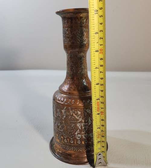 VINTAGE HAND ETCHED INDO ISLAMIC COPPER HOOKAH (TABACCO SMOKING) BASE BOTTLE