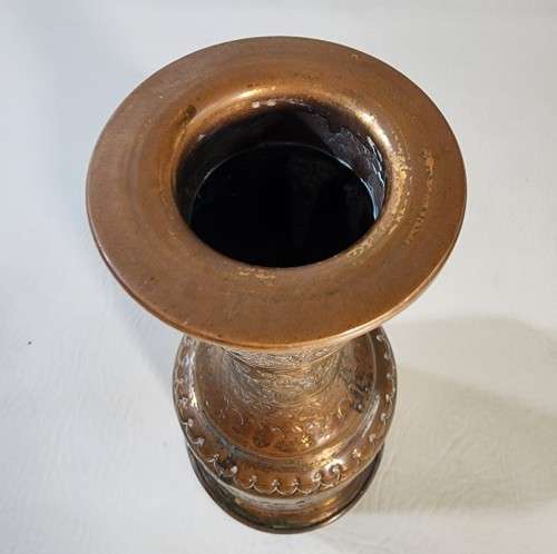 VINTAGE HAND ETCHED INDO ISLAMIC COPPER HOOKAH (TABACCO SMOKING) BASE BOTTLE