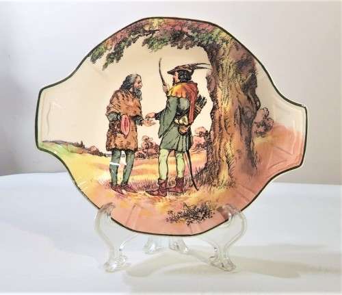 ROYAL DOULTON ROBIN HOOD GIVES COIN UNDER THE GREENWOOD TREE SERIES 1952 DISH  D6341