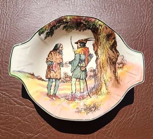 ROYAL DOULTON ROBIN HOOD GIVES COIN UNDER THE GREENWOOD TREE SERIES 1952 DISH  D6341