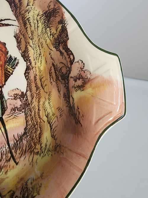 ROYAL DOULTON ROBIN HOOD GIVES COIN UNDER THE GREENWOOD TREE SERIES 1952 DISH  D6341