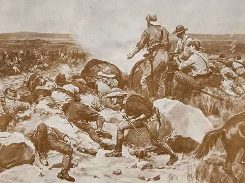 BATTLE OF MAFIKENG GREAT BOER WAR LITHOGRAPHIC PRINT