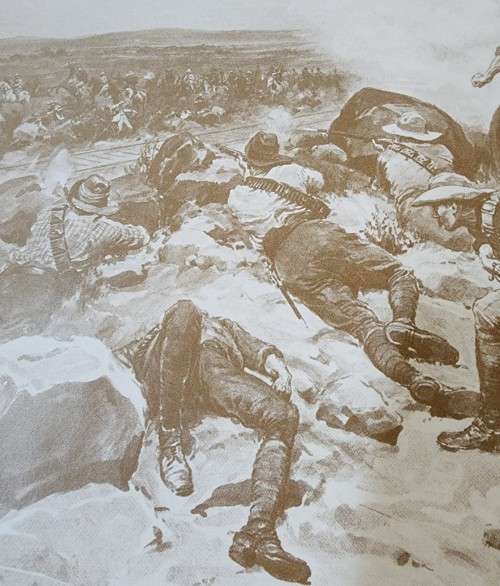 BATTLE OF MAFIKENG GREAT BOER WAR LITHOGRAPHIC PRINT