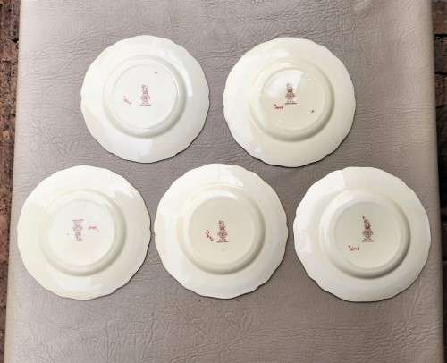 SET OF 5 ROYAL DOULTON ENGLAND D4941 (1929-1964) KEW PATTERN HAND PAINTED! DESSERT PLATES