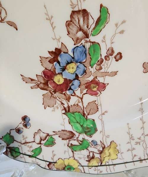 SET OF 5 ROYAL DOULTON ENGLAND D4941 (1929-1964) KEW PATTERN HAND PAINTED! DESSERT PLATES