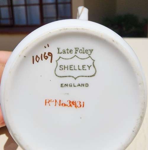 EDWARDIAN (1910-1916) GENTLEMANS LATE FOLEY SHELLEY MOUSTACHE CUP AND SAUCER