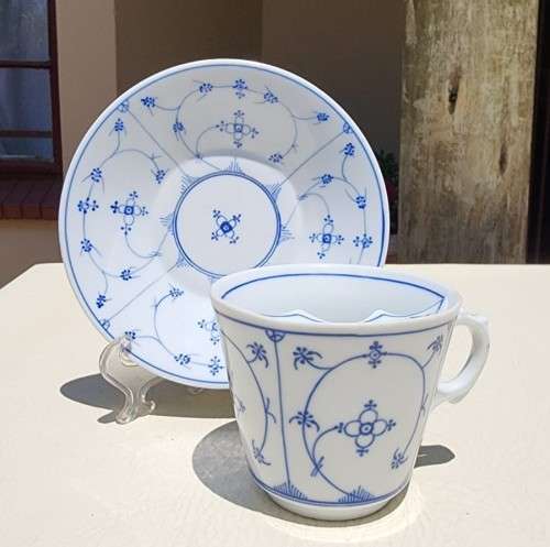 ANTIQUE GENTLEMANS MOUSTACHE (1900-1930) CUP AND SAUCER BY GERMAN PORZELLANFABRIK KALK EISENBURG