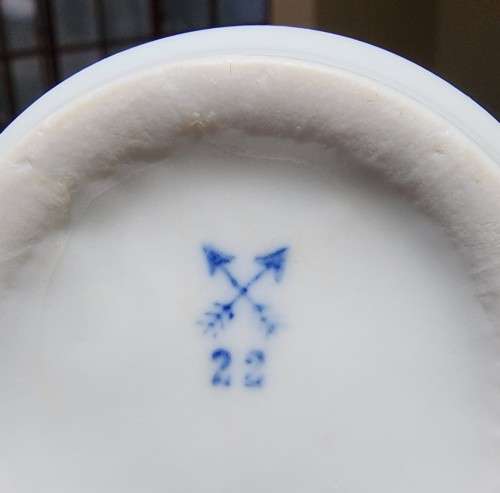 ANTIQUE GENTLEMANS MOUSTACHE (1900-1930) CUP AND SAUCER BY GERMAN PORZELLANFABRIK KALK EISENBURG