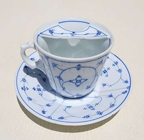 ANTIQUE GENTLEMANS MOUSTACHE (1900-1930) CUP AND SAUCER BY GERMAN PORZELLANFABRIK KALK EISENBURG