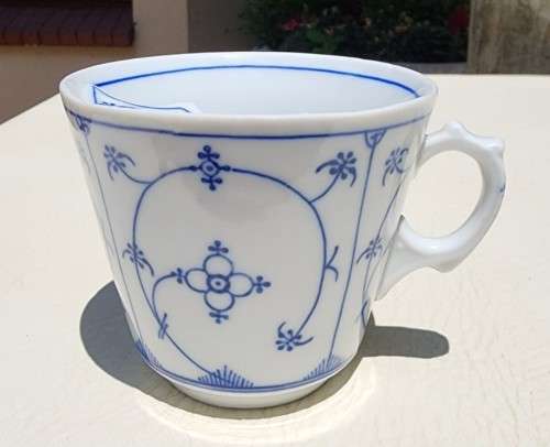 ANTIQUE GENTLEMANS MOUSTACHE (1900-1930) CUP AND SAUCER BY GERMAN PORZELLANFABRIK KALK EISENBURG