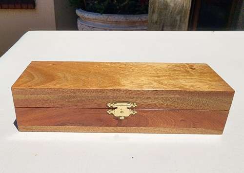 DIETLOFF BASSON WARTHOG TUSK HANDLE FIXED BLADE KNIFE IN CUSTOM WOODEN VELVET LINED BOX  SPOTLESS