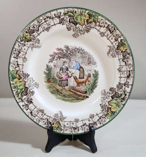 COPELAND SPODE BYRON PATTERN (1933-1969) DINNER, LUNCH AND DESERT PLATES AND FRUIT BOWL SET 1 OF 2