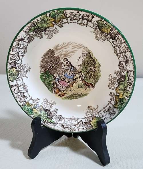 COPELAND SPODE BYRON PATTERN (1933-1969) DINNER, LUNCH AND DESERT PLATES AND FRUIT BOWL SET 1 OF 2