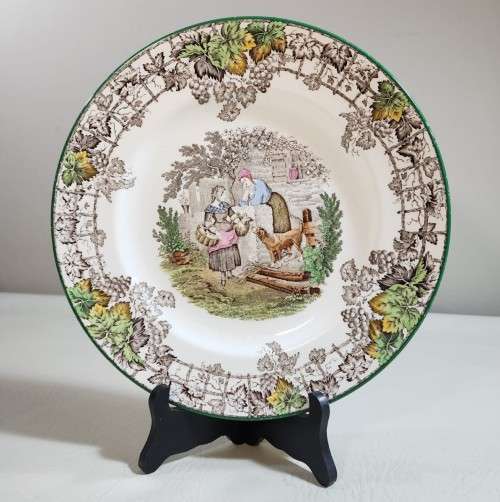 COPELAND SPODE BYRON PATTERN (1933-1969) DINNER, LUNCH AND DESERT PLATES AND FRUIT BOWL SET 2 OF 2