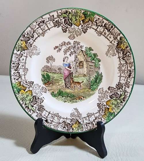 COPELAND SPODE BYRON PATTERN (1933-1969) DINNER, LUNCH AND DESERT PLATES AND FRUIT BOWL SET 2 OF 2
