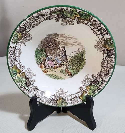 COPELAND SPODE BYRON PATTERN (1933-1969) DINNER, LUNCH AND DESERT PLATES AND FRUIT BOWL SET 2 OF 2