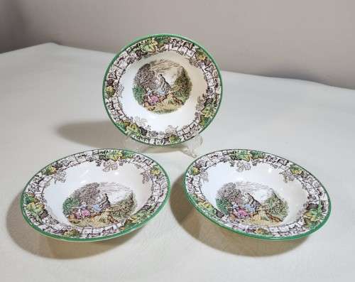 COPELAND SPODE BYRON PATTERN (1933-1969) HAND PAINTED SERVING BOWLS WITH TERRACE RIMS