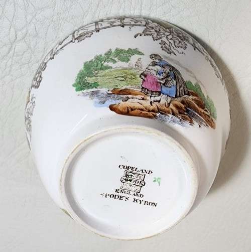 COPELAND SPODE BYRON PATTERN (1933-1969) HAND PAINTED LUNCH PLATE, CEREAL BOWL AND SUGAR BOWL