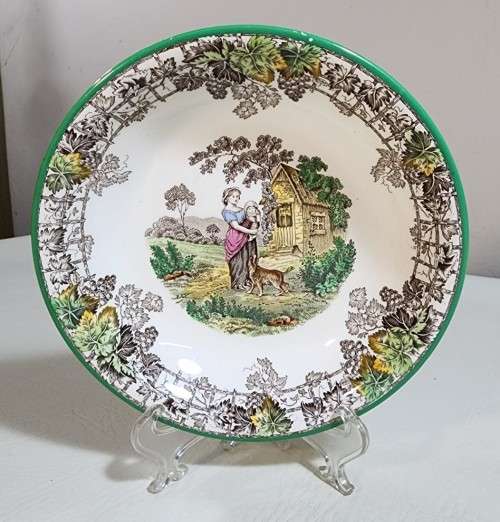 COPELAND SPODE BYRON PATTERN (1933-1969) HAND PAINTED LUNCH PLATE, CEREAL BOWL AND SUGAR BOWL
