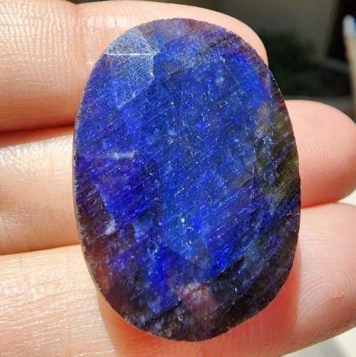 HUGE 85.42CT INDIAN BLACK TO ROYAL BLUE SAPPHIRE GEMSTONE  NATURAL GEMSTONE HEAT TREATED
