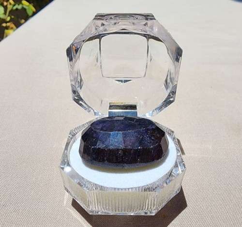 HUGE 85.42CT INDIAN BLACK TO ROYAL BLUE SAPPHIRE GEMSTONE  NATURAL GEMSTONE HEAT TREATED