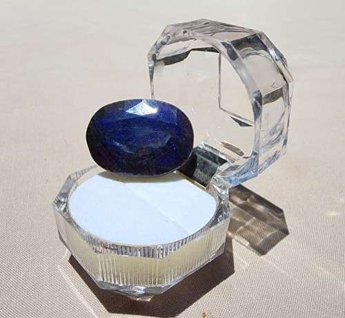 HUGE 85.42CT INDIAN BLACK TO ROYAL BLUE SAPPHIRE GEMSTONE  NATURAL GEMSTONE HEAT TREATED