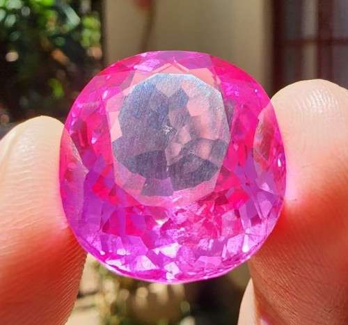 LARGE 50.35CT PINK TOPAZ GEMSTONE WITH OVAL CUT - STRONG RED UV FLUORESCENCE! - POSSIBLE SAPPHIRE!