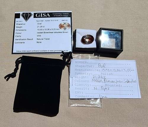 NATURAL UNTREATED LARGE 21.28CT BI-COLOUR IMPERIAL TOPAZ GEMSTONE WITH BEAUTIFUL OVAL CUT  RARE