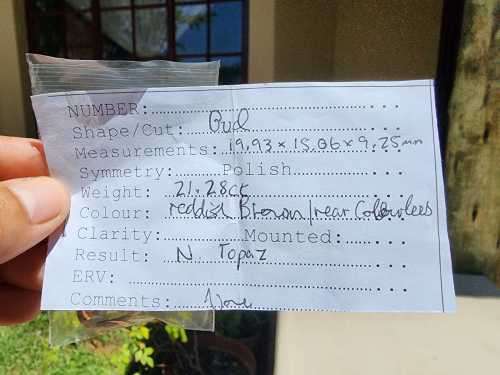 NATURAL UNTREATED LARGE 21.28CT BI-COLOUR IMPERIAL TOPAZ GEMSTONE WITH BEAUTIFUL OVAL CUT  RARE