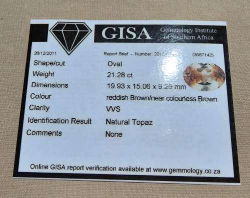 NATURAL UNTREATED LARGE 21.28CT BI-COLOUR IMPERIAL TOPAZ GEMSTONE WITH BEAUTIFUL OVAL CUT  RARE