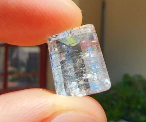 UNIQUE ONE OF A KIND NATURAL 6.8CT RUTILE QUARTZ BLACK NEEDLES GEMSTONE WITH BEAUTIFUL OCTAGON CUT