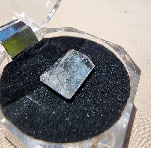 UNIQUE ONE OF A KIND NATURAL 6.8CT RUTILE QUARTZ BLACK NEEDLES GEMSTONE WITH BEAUTIFUL OCTAGON CUT