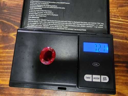 AWESOME LARGE 36,10CT REAL RED RUBY GEMSTONE - PASSED ALL TESTS! - SCRATCH GLASS - UV RED! - THERMAL