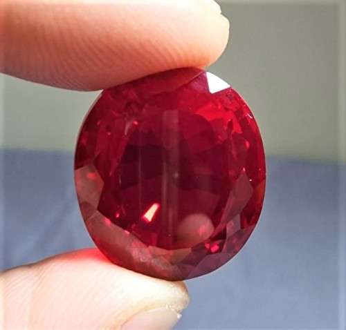 AWESOME LARGE 36,10CT REAL RED RUBY GEMSTONE - PASSED ALL TESTS! - SCRATCH GLASS - UV RED! - THERMAL